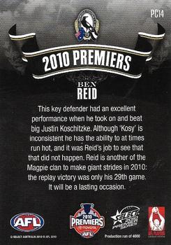 2010 Select 2010 Premiers - Collingwood #PC14 Ben Reid Back
